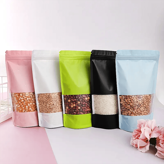 Bolsa com zíper com material composto